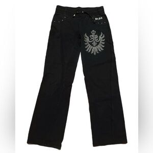 Y2K BCBG Black Pants with Silver Embellishments
